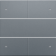 Set de finition pour bouton-poussoir quadruple, libre de potentiel, 24 V, avec LED, couleur blue grey coated