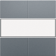 Set de finition avec porte-étiquette pour bouton-poussoir quadruple, libre de potentiel, 24 V, couleur blue grey coated