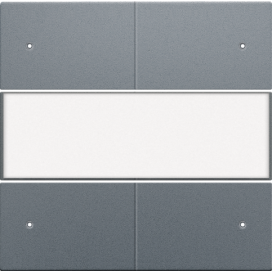 Set de finition avec porte-étiquette et LED pour bouton-poussoir quadruple, libre de potentiel, 24 V, couleur blue grey coated