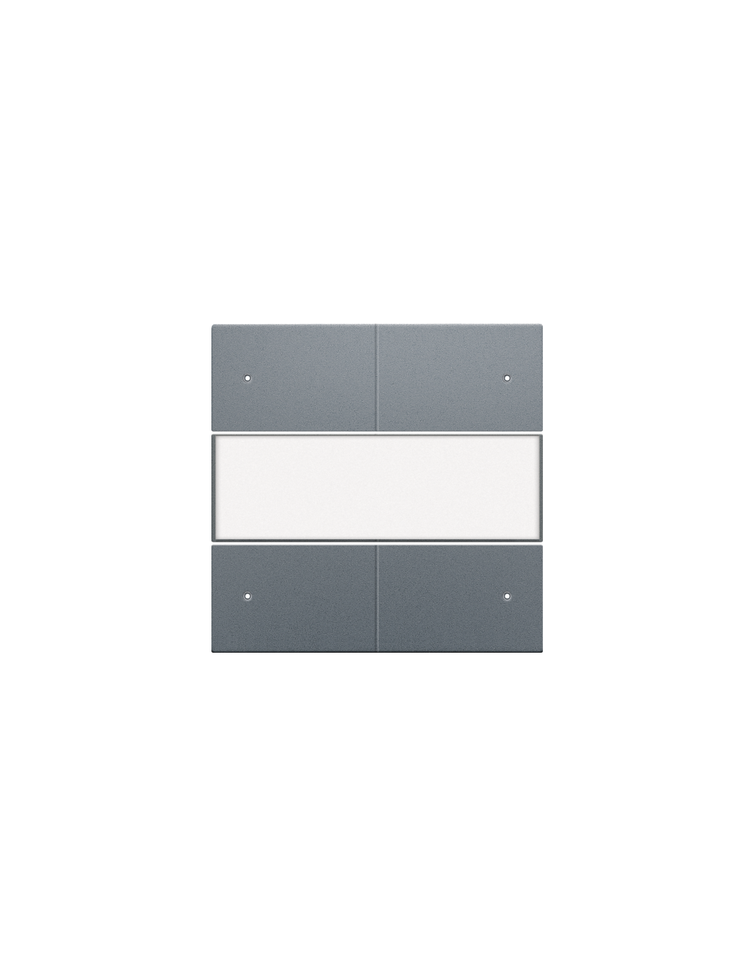 Set de finition avec porte-étiquette et LED pour bouton-poussoir quadruple, libre de potentiel, 24 V, couleur blue grey coated