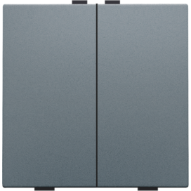 Bouton-poussoir double pour Niko Home Control, couleur blue grey coated