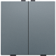 Bouton-poussoir double pour Niko Home Control, couleur blue grey coated