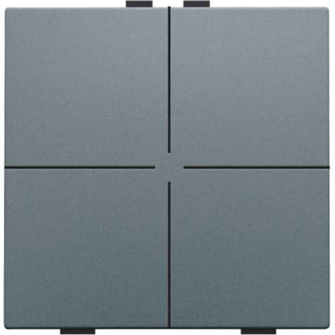 Bouton-poussoir quadruple pour Niko Home Control, couleur blue grey coated