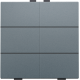 Bouton-poussoir sextuple pour Niko Home Control, couleur blue grey coated