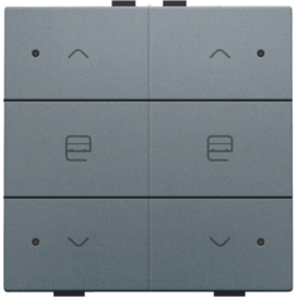 Commande de moteur double avec LED pour Niko Home Control, couleur blue grey coated