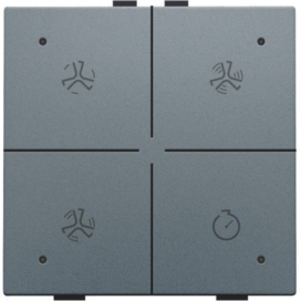 Commande de ventilation avec LED pour Niko Home Control, couleur blue grey coated