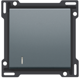Set de finition avec voyant pour interrupteur ou bouton-poussoir simple, couleur blue grey coated