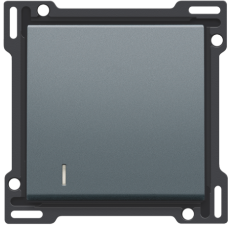 Set de finition avec voyant pour interrupteur ou bouton-poussoir simple, couleur blue grey coated