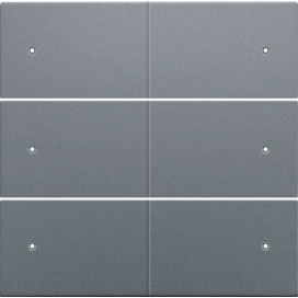 Set de finition pour bouton-poussoir sextuple, libre de potentiel, 24 V, avec LED, couleur blue grey coated