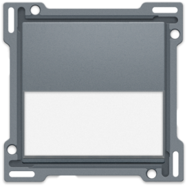 Set de finition avec porte-étiquette pour interrupteur ou bouton-poussoir simple, couleur blue grey coated