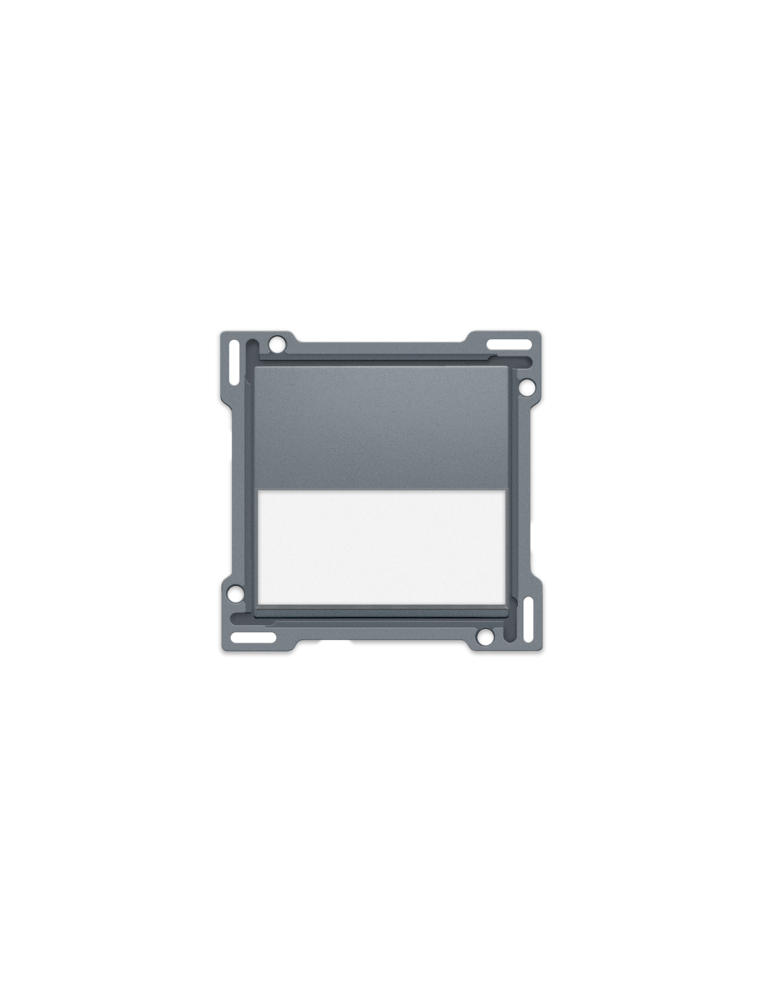 Set de finition avec porte-étiquette pour interrupteur ou bouton-poussoir simple, couleur blue grey coated