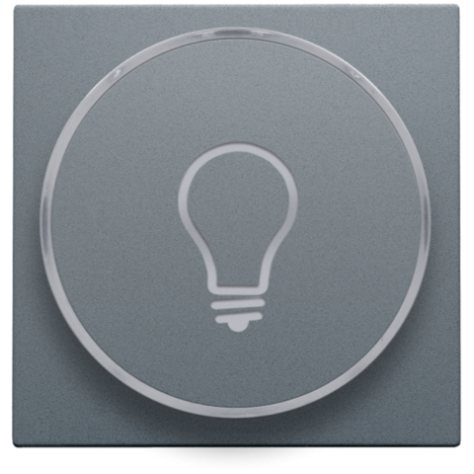 Set de finition avec anneau transparent avec symbole lampe pour bouton-poussoir 6 A avec LED couleur ambre avec culot E10, couleur blue grey coated