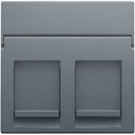 Enjoliveur data 2x RJ, couleur blue grey coated
