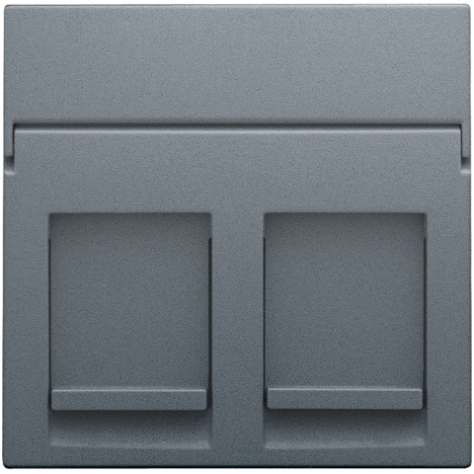 Enjoliveur data 2x RJ, couleur blue grey coated