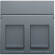 Enjoliveur data 2x RJ, couleur blue grey coated