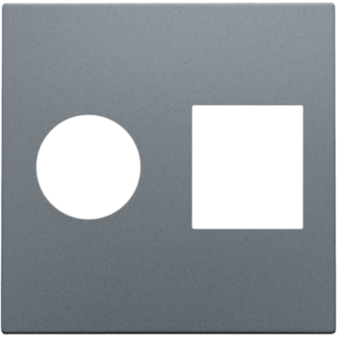 Set de finition pour connexion coaxiale simple et connexion réseau RJ45, couleur blue grey coated