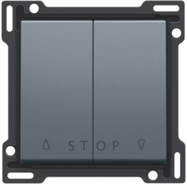 Set de finition pour bouton-poussoir double pour volets pour commandes électroniques, couleur blue grey coated