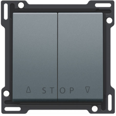 Set de finition pour bouton-poussoir double pour volets pour commandes électroniques, couleur blue grey coated