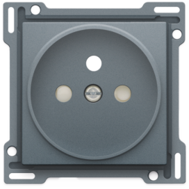 Set de finition pour prise de courant avec broche de terre et obturateurs de protection, profondeur d’encastrement de 21 mm, couleur blue grey coated
