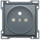 Set de finition pour prise de courant avec broche de terre et obturateurs de protection, profondeur d’encastrement de 21 mm, couleur blue grey coated