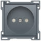 Set de finition pour prise de courant sans terre, avec obturateurs de protection, profondeur d’encastrement de 21 mm, couleur blue grey coated