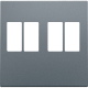 Set de finition pour prise double pour haut-parleur, couleur blue grey coated