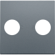 Set de finition avec 2 connexions coaxiales simples pour TV et FM, couleur blue grey coated
