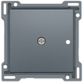 Set de finition pour récepteur RF encastré à 1 canal avec contact unipolaire (libre de potentiel) ou récepteur RF encastré avec fonction de commande des volets, couleur blue grey coated