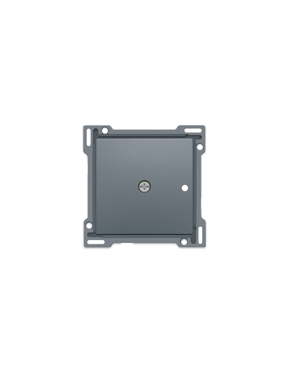 Set de finition pour récepteur RF encastré à 1 canal avec contact unipolaire (libre de potentiel) ou récepteur RF encastré avec fonction de commande des volets, couleur blue grey coated