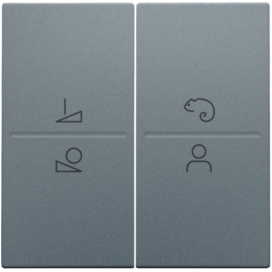 Set de finition pour un interrupteur ou un bouton-poussoir sans fil avec 4 boutons de commande et une commande de LED, couleur blue grey coated