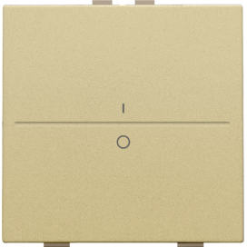 Touche simple avec marquage I et 0 pour interrupteur sans fil ou bouton-poussoir à deux boutons de command, couleur gold coated