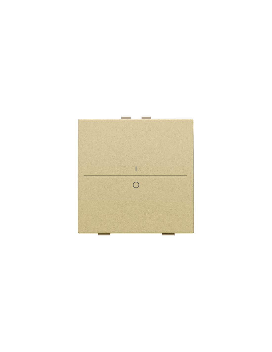 Touche simple avec marquage I et 0 pour interrupteur sans fil ou bouton-poussoir à deux boutons de command, couleur gold coated