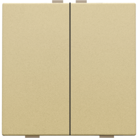 Bouton-poussoir double pour Niko Home Control, couleur gold coated