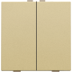 Bouton-poussoir double pour Niko Home Control, couleur gold coated