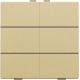 Bouton-poussoir sextuple pour Niko Home Control, couleur gold coated