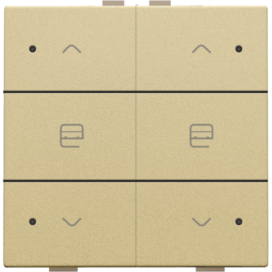 Commande de moteur double avec LED pour Niko Home Control, couleur gold coated