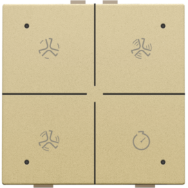 Commande de ventilation avec LED pour Niko Home Control, couleur gold coated