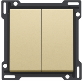 Set de finition pour interrupteur double allumage, interrupteur va-et-vient + bouton-poussoir N.O., interrupteur va-et-vient double ou bouton-poussoir double N.O. ou N.F., couleur gold coated