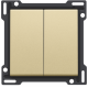 Set de finition pour interrupteur double allumage, interrupteur va-et-vient + bouton-poussoir N.O., interrupteur va-et-vient double ou bouton-poussoir double N.O. ou N.F., couleur gold coated