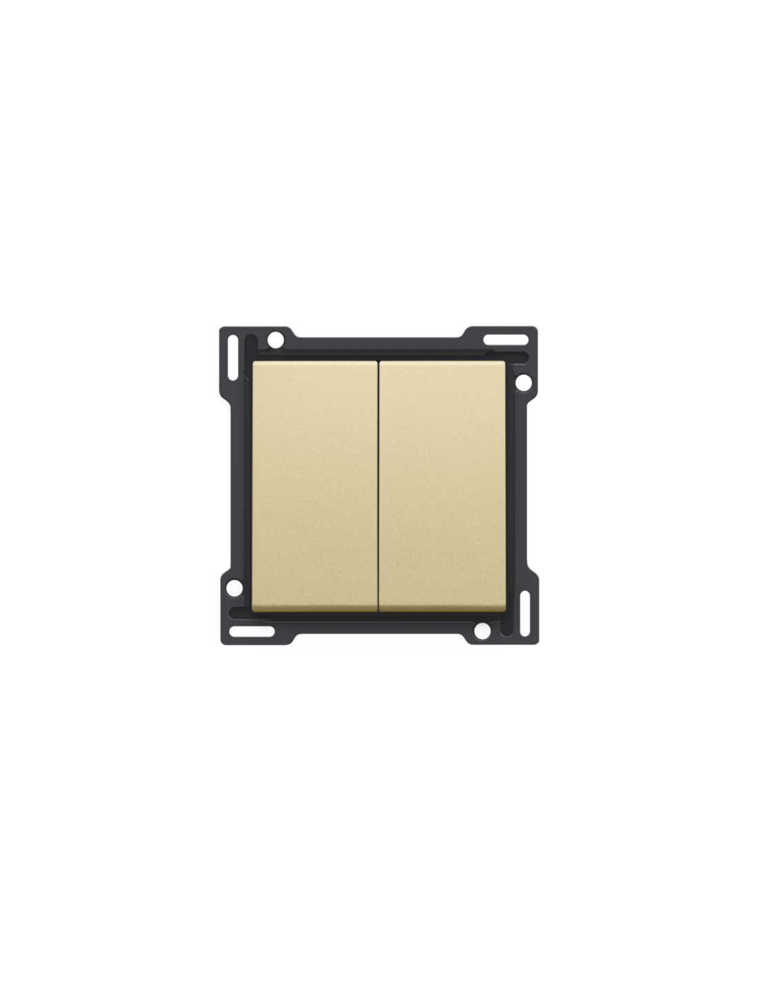 Set de finition pour interrupteur double allumage, interrupteur va-et-vient + bouton-poussoir N.O., interrupteur va-et-vient double ou bouton-poussoir double N.O. ou N.F., couleur gold coated