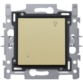 Interrupteur pour cartes d'hôtel, socle, bornes à connexion rapide et set de finition, couleur gold coated