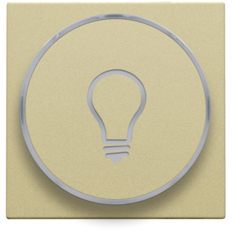 Set de finition avec anneau transparent avec symbole lampe pour bouton-poussoir 6 A avec LED couleur ambre avec culot E10, couleur gold coated