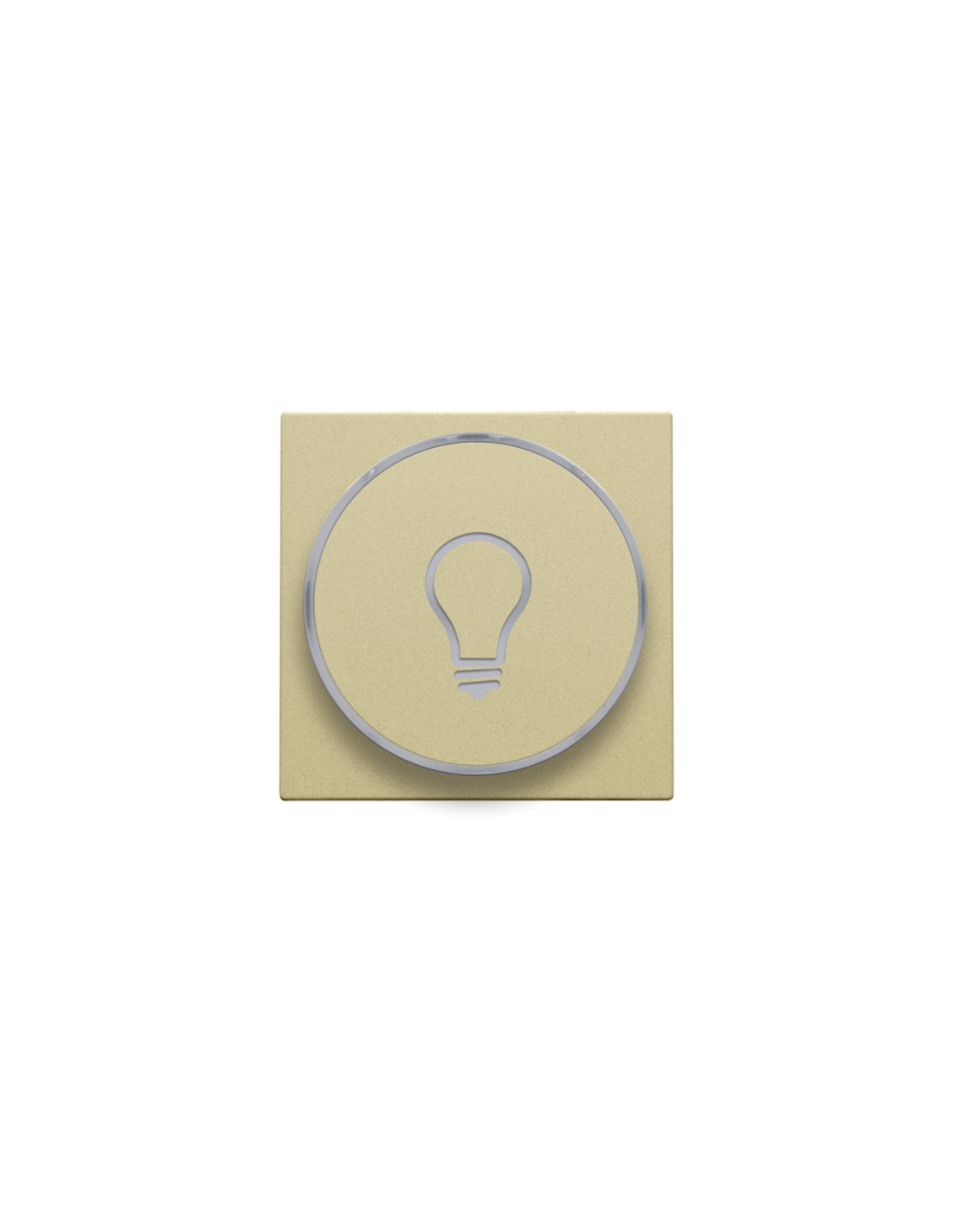 Set de finition avec anneau transparent avec symbole lampe pour bouton-poussoir 6 A avec LED couleur ambre avec culot E10, couleur gold coated