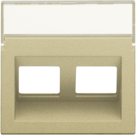 Enjoliveur data 2x RJ sortie oblique, couleur gold coated