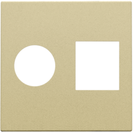 Set de finition pour connexion coaxiale simple et connexion réseau RJ45, couleur gold coated