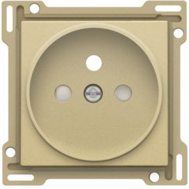 Set de finition pour prise de courant avec broche de terre et obturateurs de protection, profondeur d’encastrement de 21 mm, couleur gold coated
