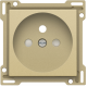 Set de finition pour prise de courant avec broche de terre et obturateurs de protection, profondeur d’encastrement de 28,5 mm, couleur gold coated