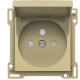 Set de finition pour prise de courant avec clapet, broche de terre et obturateurs de protection, profondeur d’encastrement de 28,5 mm, couleur gold coated