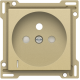 Set de finition avec voyant transparent pour prise de courant avec indication de tension, broche de terre et obturateurs de protection, profondeur d'encastrement de 28,5 mm, couleur gold coated