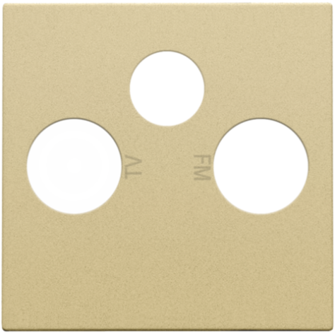 Set de finition pour 2 connexions coaxiale simples pour TV, FM et une connexion satellite, couleur gold coated